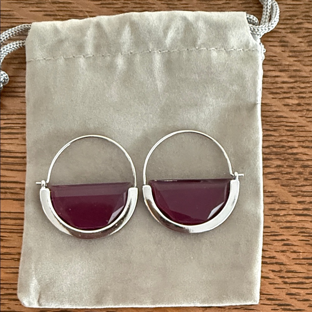 Elegant Silver and Purple Earrings
